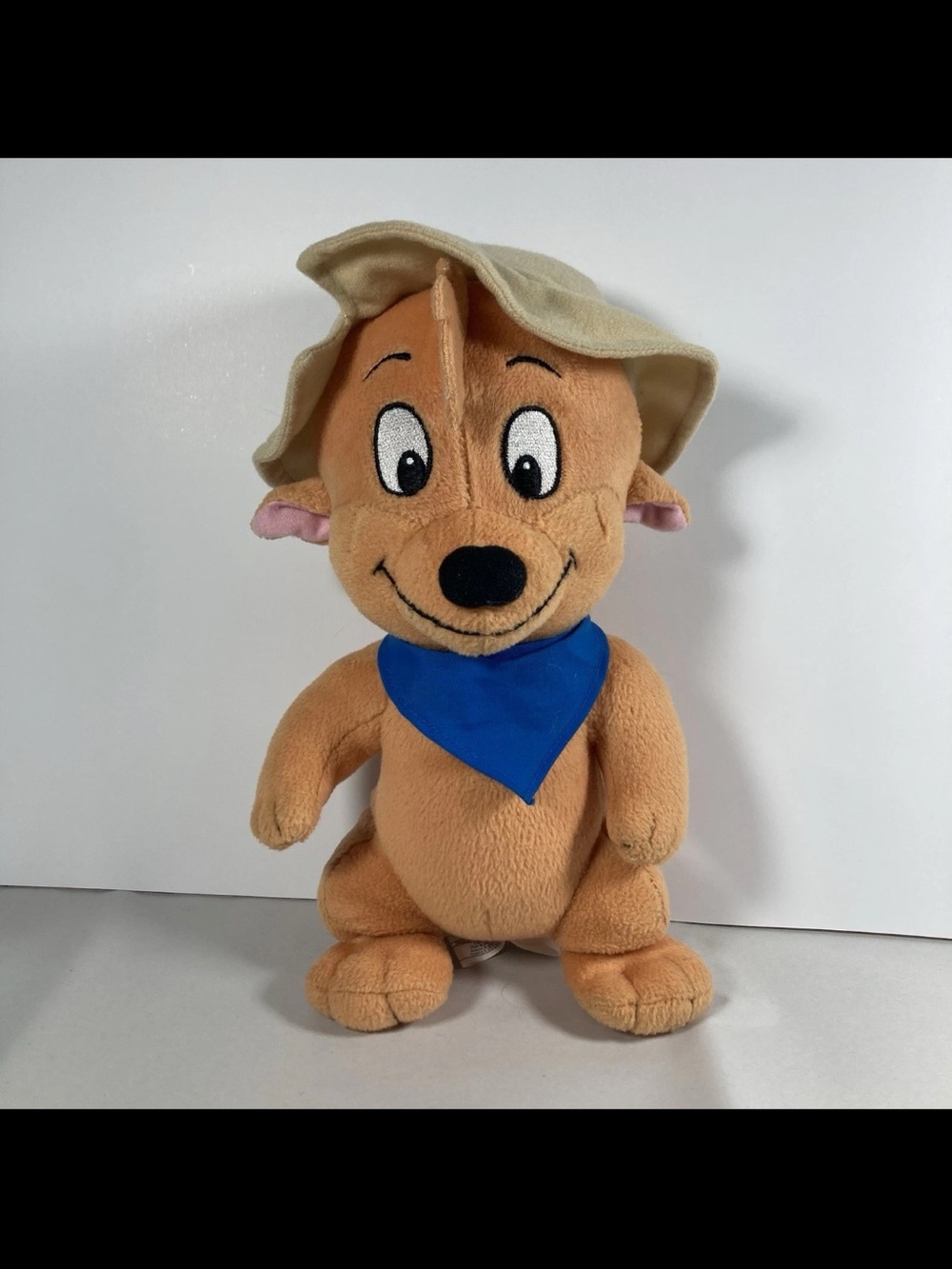 Disney Tan Plush Dog Toy with Blue Bandana and Beige Hat